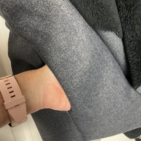 Splendid Xs Sherpa Lined Vest X - Small Gray Black Goth Preppy - Picture 4 of 13